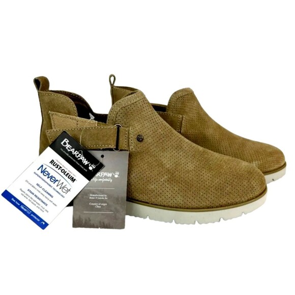 Bearpaw Women's Water Resistant Zoe Suede Perforated Ankle Boot Size 6.5 NWT - Picture 2 of 12
